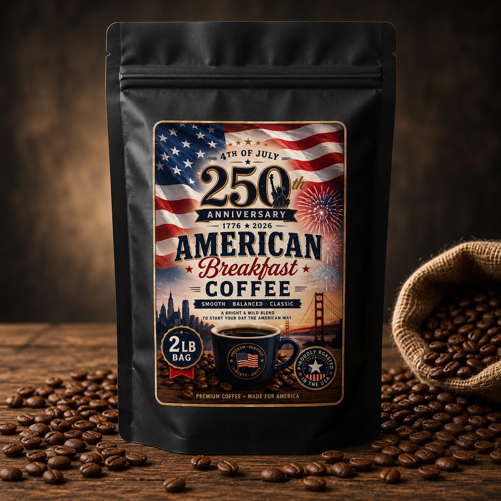 American Breakfast  2 oz bags grounded 100 plus filter